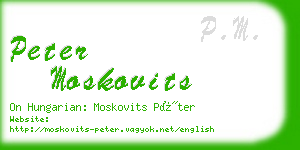 peter moskovits business card